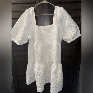 Mud Pie White Textured Dress